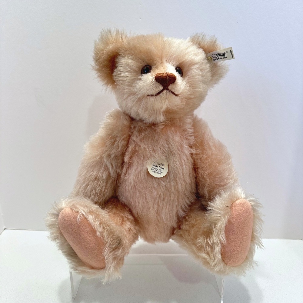 Steiff Teddy Rose Replica 1925 Pink Mohair Limited Edition 0171/41 Box COA 16in